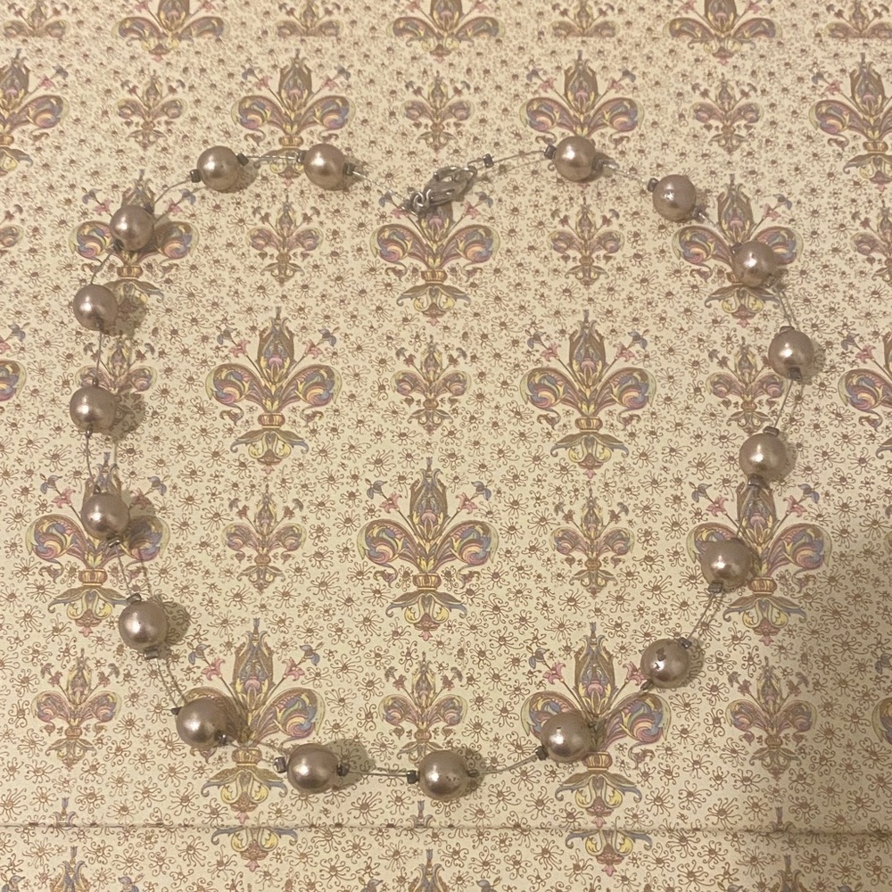 Delicate Silver Pearl Bead Necklace